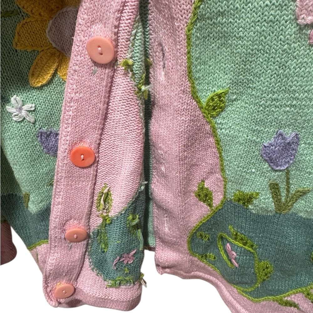 STORYBOOK KNITS Vintage Floral Embroidered Cardigan Sweater - Picture 9 of 10